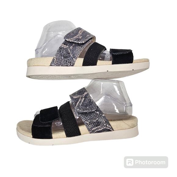 Spenco Women's Black Snake Tessa Orthotic Adjustable Strap Leather Sandal Size 8 - Picture 4 of 9